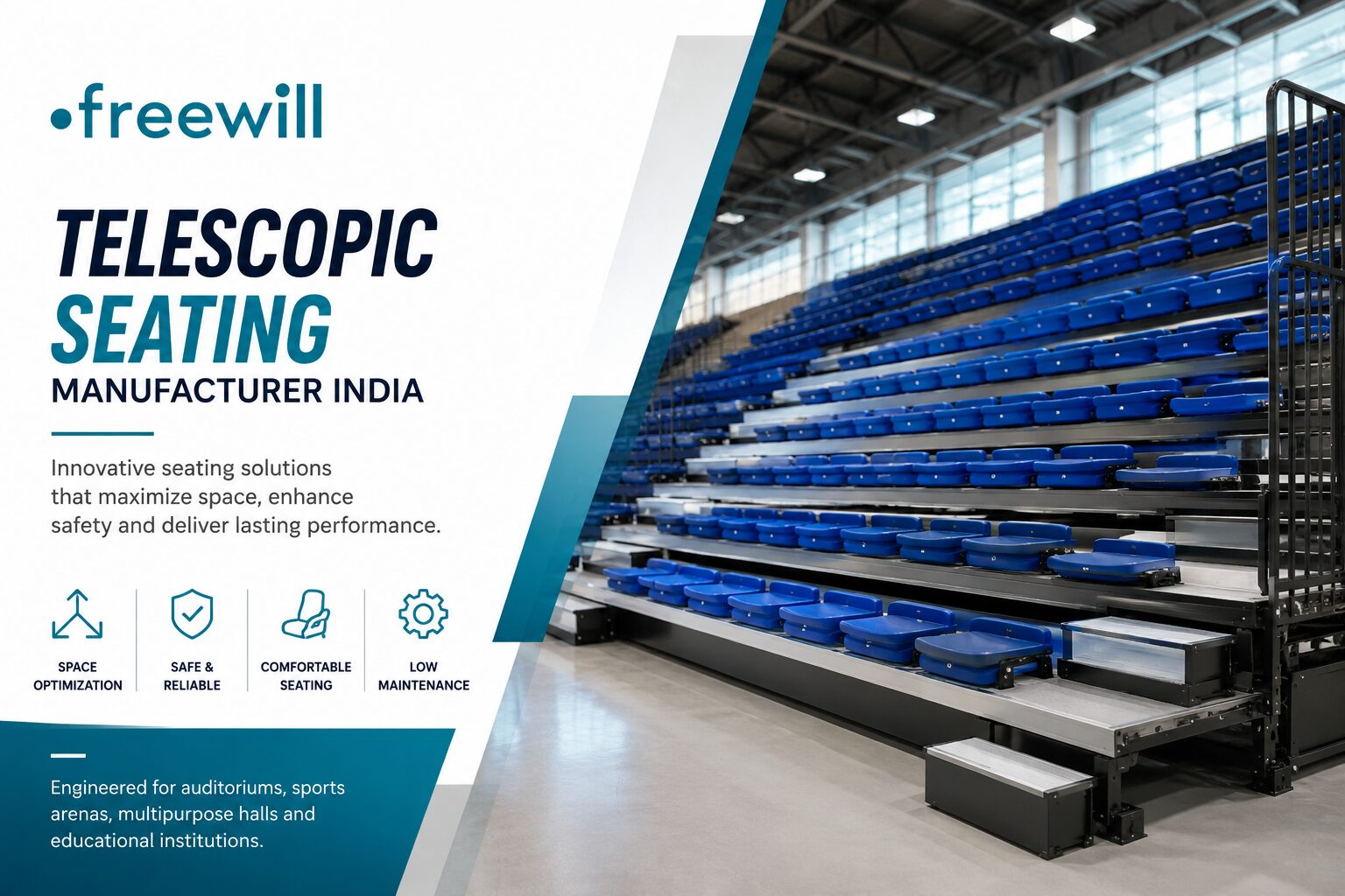 Telescopic Seating Manufacturer India Freewill Infra
